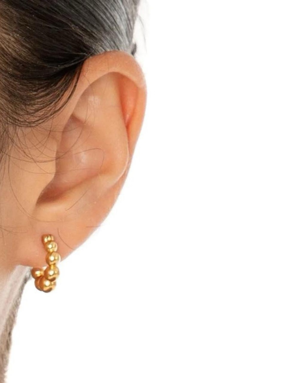 ARE YOU AM I Gold Bubble Cluster Mini Hoop Earrings